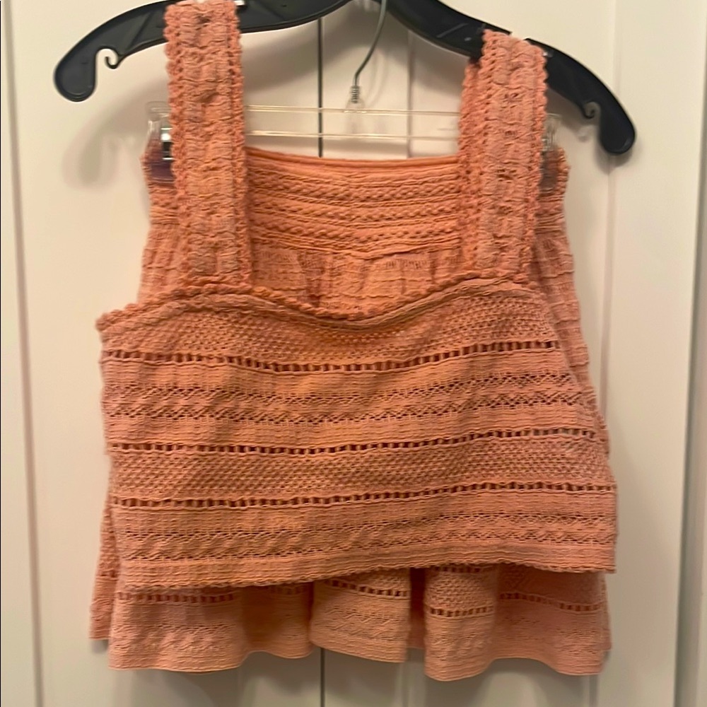 Aerie Peach Lace Top and Skirt